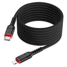 Заредете изображение във визуализатора на галерията – HOCO cable Type C to iPhone Lightning 8-pin PD 20W VICTORY X59 2m black
