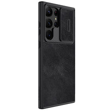 Заредете изображение във визуализатора на галерията – Nillkin Qin Leather Pro Case for Samsung Galaxy S23 Ultra Cover with Flip Camera Cover Black
