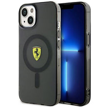 Заредете изображение във визуализатора на галерията – Original FERRARI hardcase Translucent Magsafe FEHMP14SURKK for Iphone 14 Black
