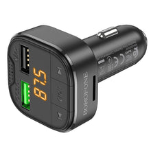 Заредете изображение във визуализатора на галерията – Borofone Transmitter FM BC43 Flash MP3, Bluetooth - 2xUSB + microSD - QC 3.0 18W black
