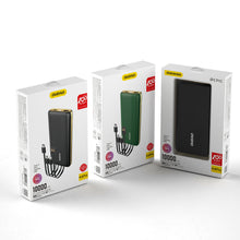 Заредете изображение във визуализатора на галерията – Dudao K4Pro powerbank with built-in cables 10000mAh LED display green
