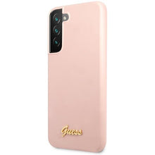 Заредете изображение във визуализатора на галерията – Guess GUHCS23SLSLMGPP S23 S911 pink/pink hardcase Silicone Script Metal Logo

