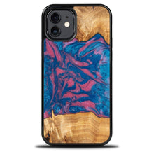 Заредете изображение във визуализатора на галерията – Wood and Resin Case for iPhone 12/12 Pro Bewood Unique Vegas - Pink and Blue

