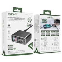 Заредете изображение във визуализатора на галерията – Acefast Z4 PD 218W GaN 3 x USB-C + USB-A Multifunction Adapter with 4 Ports - Gray
