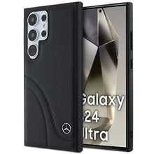 Заредете изображение във визуализатора на галерията – Original Case - hardcase Leather Curved Stitches MEHCS24L23RBCSK for Samsung Galaxy S24 Ultra Black
