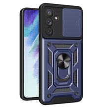 Заредете изображение във визуализатора на галерията – Hybrid Armor Camshield case for Samsung Galaxy A54 5G armored case with camera cover blue
