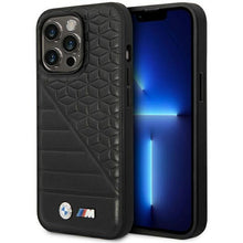 Заредете изображение във визуализатора на галерията – Case BMW BMHCP14L22PMGK iPhone 14 Pro 6.1" black/black Bi Pattern
