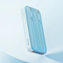 Заредете изображение във визуализатора на галерията – Baseus Comet Series powerbank with display 20000mAh 22.5W - blue + USB-A - USB-C cable 0.3m - white
