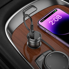 Заредете изображение във визуализатора на галерията – Borofone Car charger BZ24 Clever - Type C - QC 3.0 PD 20W with Type C to Type C cable black
