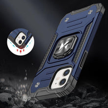 Заредете изображение във визуализатора на галерията – Wozinsky Ring Armor case for iPhone 14 Plus armored cover magnetic holder ring blue
