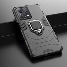 Заредете изображение във визуализатора на галерията – Ring Armor case for Xiaomi Redmi Note 12 Pro+ armored cover magnetic holder ring black
