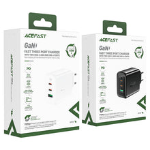 Заредете изображение във визуализатора на галерията – Acefast fast charger GaN (2xUSB-C / USB-A) PPS / PD / QC4+ 65W black (A41)

