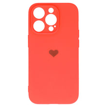 Заредете изображение във визуализатора на галерията – Vennus Silicone Heart Case for Iphone 14 Pro design 1 coral
