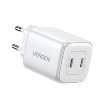 Заредете изображение във визуализатора на галерията – Quick charger GaN 2 x USB-C 45W QC PD Ugreen CD294 - white
