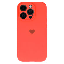 Заредете изображение във визуализатора на галерията – Vennus Silicone Heart Case for Iphone 14 Pro design 1 coral
