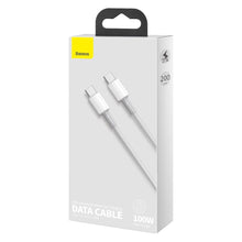 Заредете изображение във визуализатора на галерията – Baseus USB Type C - USB Type C cable fast charging Power Delivery Quick Charge 100 W 5 A 2 m white (CATGD-A02)
