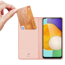 Заредете изображение във визуализатора на галерията – Dux Ducis Skin Pro Case for Samsung Galaxy A14 5G Flip Card Wallet Stand Pink
