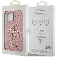 Заредете изображение във визуализатора на галерията – Original Case GUESS hardcase Glitter Script Big 4G GUHCP15MHG4SGP for Iphone 15 Plus pink
