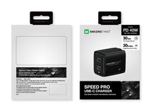 Заредете изображение във визуализатора на галерията – Amazing Thing Wall charger Speed Pro EUPD40WBK - 2xType C - PD 40W 3A black
