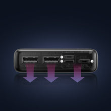 Заредете изображение във визуализатора на галерията – Baseus Adaman power bank with fast charging 20000mAh 22.5W + USB C 3A cable 0.3m black
