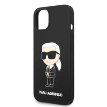 Заредете изображение във визуализатора на галерията – Karl Lagerfeld KLHMP14SSNIKBCK iPhone 14 6.1" hardcase black/black Silicone Ikonik Magsafe
