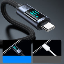 Заредете изображение във визуализатора на галерията – USB C - USB A cable 66W 1.2m with LED display Joyroom S-AC066A16 - black
