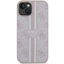 Заредете изображение във визуализатора на галерията – Guess GUHMP14MP4RPSP iPhone 14 Plus 6.7" pink/pink hardcase 4G Printed Stripes MagSafe
