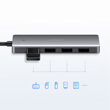 Заредете изображение във визуализатора на галерията – Ugreen USB Type C HUB - 4x USB 3.2 Gen 1 with USB-C power port gray (CM219 70336)
