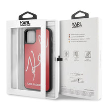 Заредете изображение във визуализатора на галерията – Karl Lagerfeld KLHCN61DLKSRE iPhone 11 6,1" / Xr czerwony/red hard case Signature Glitter
