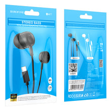 Заредете изображение във визуализатора на галерията – Borofone Earphones BM77 Delicious with microphone Type C white
