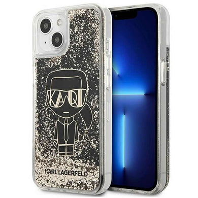 Оригинален гръб karl lagerfeld за iphone 13 mini (glitter gatsby ikonik / black) - TopMag