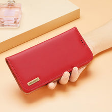 Заредете изображение във визуализатора на галерията – Dux Ducis Hivo case Samsung Galaxy S23+ flip cover wallet stand RFID blocking brown
