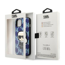 Заредете изображение във визуализатора на галерията – Karl Lagerfeld KLHCP13SPMNIKBL iPhone 13 mini 5.4" hardcase blue/blue Monogram Ikonik Patch
