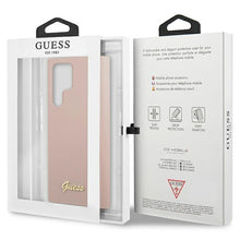 Заредете изображение във визуализатора на галерията – Guess GUHCS23LLSLMGPP S23 Ultra S918 pink/pink hardcase Silicone Script Metal Logo
