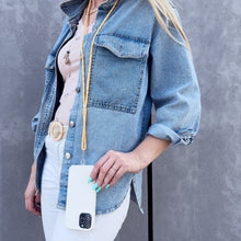 Заредете изображение във визуализатора на галерията – Stylish cord lanyard with an inlay for the phone of the keys, pattern 2
