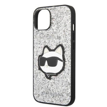 Заредете изображение във визуализатора на галерията – Karl Lagerfeld KLHCP14SG2CPS iPhone 14 6.1" silver/silver hardcase Glitter Choupette Patch
