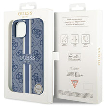 Заредете изображение във визуализатора на галерията – Guess GUHMP14SP4RPSB iPhone 14 6.1" blue/blue hardcase 4G Printed Stripes MagSafe
