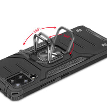 Заредете изображение във визуализатора на галерията – Wozinsky Ring Armor Case Kickstand Tough Rugged Cover for Samsung Galaxy A42 5G black
