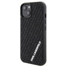 Заредете изображение във визуализатора на галерията – Original Pouch KARL LAGERFELD hardcase 3D Rubber Multi Logo KLHCP15S3DMKRLK for Iphone 15 Black
