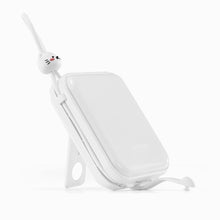 Заредете изображение във визуализатора на галерията – Joyroom power bank with USB C and Lightning cables and stand Cutie Series 10000mAh 22.5W white (JR-L008)

