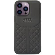 Заредете изображение във визуализатора на галерията – Original Case AUDI hardcase Genuine Leather AU-TPUPCIP14PM-Q8/D1-BK for Iphone 14 Pro Max black
