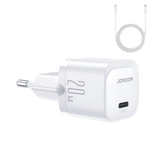 Заредете изображение във визуализатора на галерията – Mini USB C Charger 20W PD with USB C Cable - Lightning Joyroom JR-TCF02 | White
