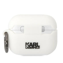 Заредете изображение във визуализатора на галерията – Karl Lagerfeld KLACAPSILKCW AirPods Pro cover white/white Silicone Karl &amp; Choupette
