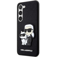 Заредете изображение във визуализатора на галерията – Original KARL LAGERFELD Case Saffiano Karl&amp;Choupette KLHCS23MSANKCPK for Samsung Galaxy S23 Plus black
