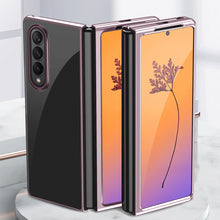 Заредете изображение във визуализатора на галерията – Plating Case for Samsung Galaxy Z Fold 4 cover with a metallic frame pink
