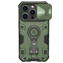 Заредете изображение във визуализатора на галерията – Nillkin CamShield Armor Pro Magnetic Case iPhone 14 Pro Magnetic MagSafe Cover with Camera Cover Dark Green
