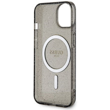 Заредете изображение във визуализатора на галерията – Original Case GUESS hardcase Glitter Gold MagSafe GUHMP14MHCMCGK for Iphone 14 Plus black
