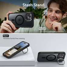 Заредете изображение във визуализатора на галерията – ESR Armor Tough Kickstand Halolock Case with MagSafe for iPhone 15 - Transparent and Black
