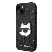 Заредете изображение във визуализатора на галерията – Karl Lagerfeld KLHCP14MG2CPK iPhone 14 Plus 6.7" black/black hardcase Glitter Choupette Patch
