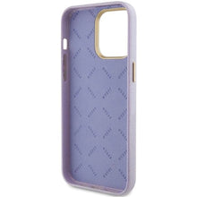 Заредете изображение във визуализатора на галерията – Guess Glitter Glossy Script case for iPhone 15 Pro - lilac
